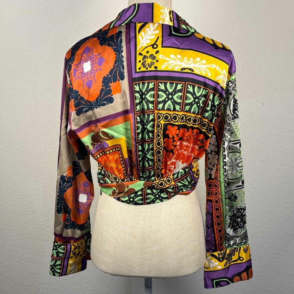 Zara Multicolor Patterned Crop Top - image 5